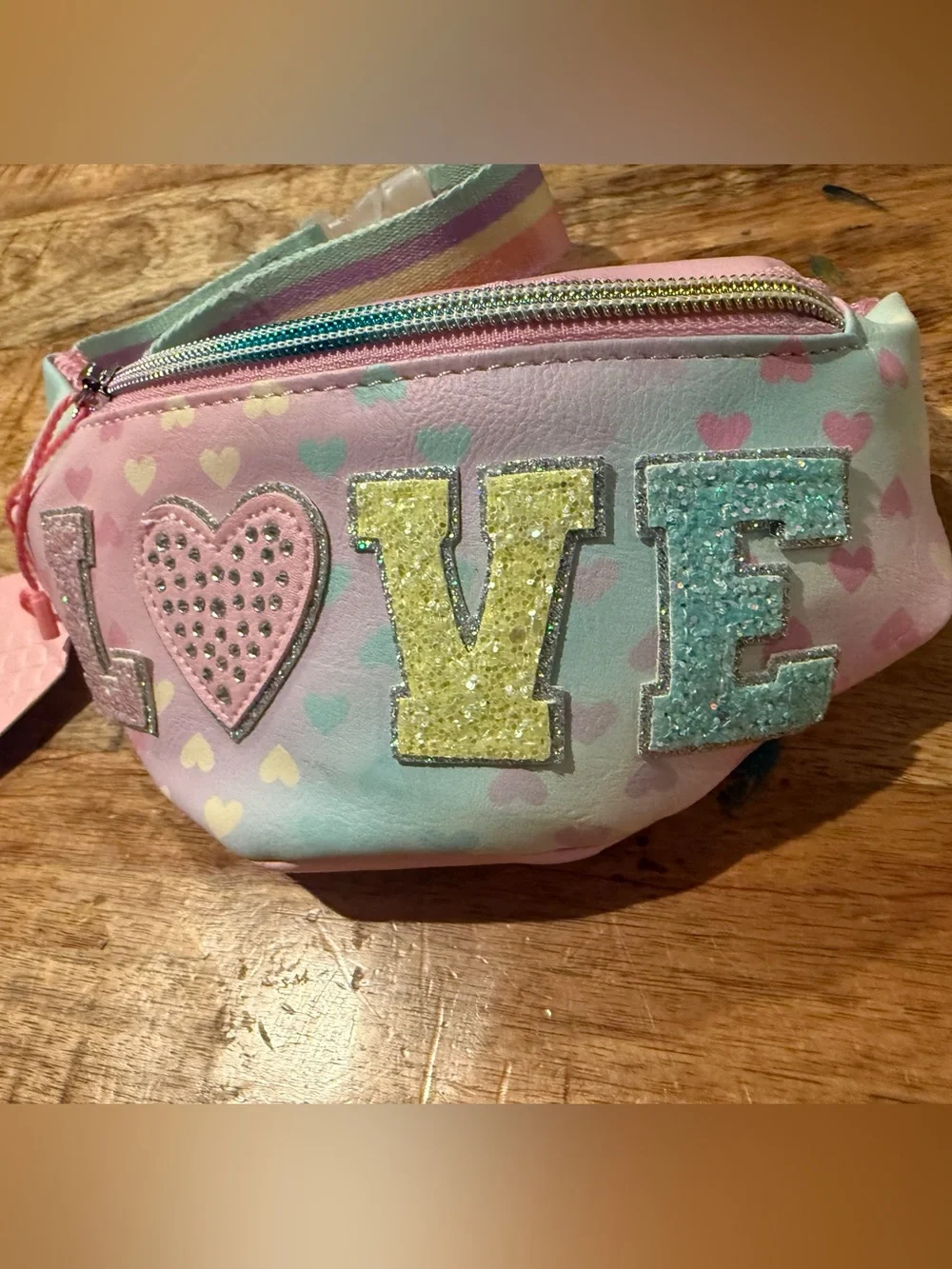 Omg Accessories Glitter Love Fanny Pack Belt Bag NWT